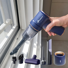 위드제이앤엠 무선 핸드형 미니 청소기 창틀 문틀 원룸 차량용 틈새 에어건 청소기 HK-7030, 블루