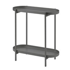 IKEA OLIVBLAD 雙層花盆架 / 置物架 / 邊桌，黑色，室內/戶外適用