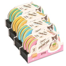캣퓨어 미니캔 30g x 6개 닭가슴살 참치 게맛살 대구살 4종 1개씩 총 4개 고양이간식, 24개, 혼합맛(닭가슴살/참치/게맛살/대구살)