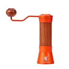 手動咖啡豆研磨器手磨咖啡機家用多功能便攜手搖咖啡磨豆機一體 手搖磨豆機 咖啡研磨 咖啡磨豆機 手動磨豆機, 實木手柄桔色-oubosen旗艦版, 1個