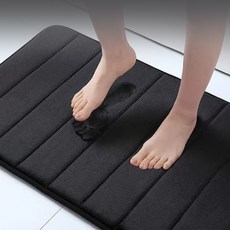리브온 프리미엄 두툼 욕실 발매트 논슬립 메모리폼 매트, 블랙