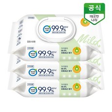 깨끗한나라 클린 손소독 티슈 마일드 캡형, 3개, 60매
