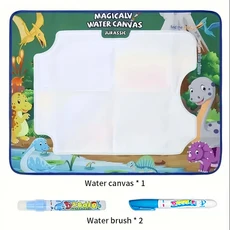 어린이 매직 워터 드로잉 매트 재사 가능한 라이팅 천 유아 교육 그림 그리기 장난감, 01 80x0cmDinosaur