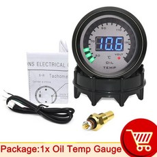 디지털 타코미터 게이지 부스트 수온유온 오일 압력계 전압계 차량용, 4. oil temp gauge, 기본