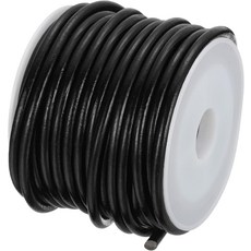 원형 가죽 끈 5.5야드 5m 순정 소가죽 볼로 타이 왁스 로프 보석 제작 팔찌 목걸이 DIY 공예 블랙 3mm0.12인치, Dark Green, 3mm/0.12"