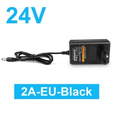 24V 트랜스 AC 110 240V 2A 3A 공급 충전기 변환기 LED 드라이버 범용 전원 어댑터 EU 플러그 조명 변압기, 07 2A Black EU Plug, 01 DC24V, 1개