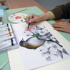 워터브러쉬 중형 브러시 공예 일체형 펜 수채화 물감