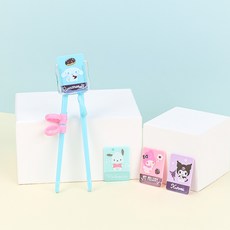 홈앤키즈 산리오 캐릭터즈 카드 체인지 젓가락 1단계 콰트로 아기 유아 어린이 어린이집 교정젓가락 교정용젓가락 연습젓가락 단체선물, 산리오 캐릭터즈카드체인지젓가락1단계 콰트로, 1개