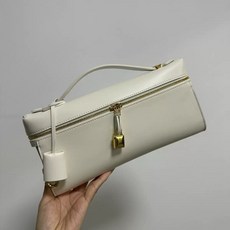 木木子家 牛皮手提包 29cm 飯盒包 LP盒子包 真皮小方包 晚宴包, 羊毛白【只可手提】, 1個