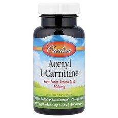 칼슨 아세틸 L 카르니틴 Acetyl L Carnitine 500mg 베지캡슐 60정, 1개