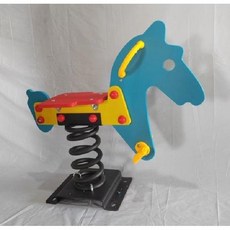 스프링 목마 흔들의자 흔들말 동물 야외 시소 말타기, F. 하늘색