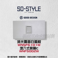 Panasonic SO-STYLE系列 一孔消光霧面蓋板, 1個, 霧白,WNF5002B黑色