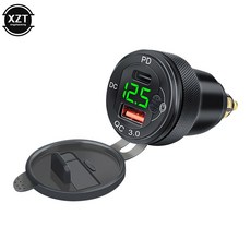 자동차 차량용 충전기 핸즈프리 리시버 송신기 시거잭 바이크 오토바이 듀얼 USB 고속 BMW용 알루미늄 합금 충전 어댑터 12-24V QC3.0, 06 green PD QC3.0, 06 green PD QC3.0