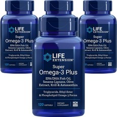 LIFE EXTENSION Super Omega-3 Plus魚油軟膠囊, 120顆, 4罐