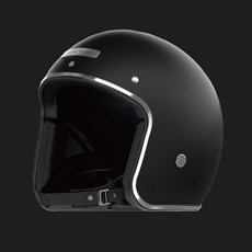 [CRNK] 레트로 1 빈티지 클래식 오토바이 헬멧 소두핏 오픈페이스 JET BLACK (무광), L (58~61cm)