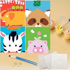 귀요미 동물캐릭터 DIY 유화그리기 세트 그림 액자 팝아트, 1개, 얼룩말얼굴