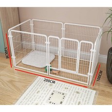 강아지 애견펜스 케이지 펜스 실내 휀스 야외견사 고양이, 밀키 화이트 6개 200x100x120