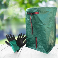 낙엽 청소 마대 바구니 자루 농작물 장작 폐기물 대용량 쓰레받기형, 200L 76*56*43cm+장갑 한 켤레, 1개