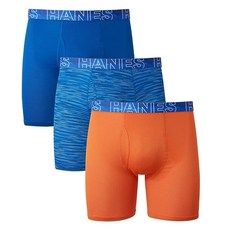 Hanes 남성용 X-Temp 4방향 퍼포먼스 스트레치 메시 3팩 복서 브리프 모듬-3