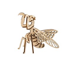 3D立體木質動物系列拼圖 兒童益智早教DIY拼裝玩具, 螳螂, 1個