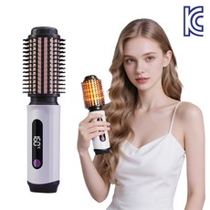 충전식 무선 고데기 미니 휴대용 3단 온도조절 헤어 고데기 음이온 뿌리볼륨 고데기 여행용 모발보호 봉 고데기, 화이트