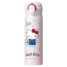 산리오 캐릭터 일러스트 듀얼 드링크 보온 텀블러 3292, 1개, 500ml, 화이트 헬로키티