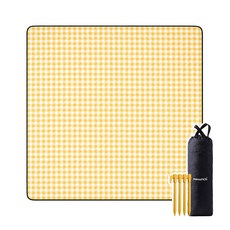 마마픽스 두꺼운 대형 돗자리 피크닉 매트, 03프리미엄200x200cm_옐로우체크