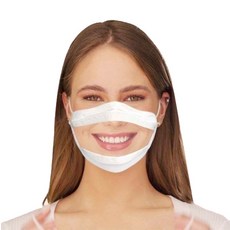 이피다 투명창 마스크 10매입 / 대형 중형 소형 / 수어용 언어전달용 입모양 보이는 특수마스크 수화 교육, 소형 10매입, 1개, 1개입