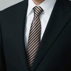 復古條紋拉鍊領帶 免打商務領帶 男款西裝配飾 懶人領帶 香檳色棕色條紋 襯衫搭配領帶 #A9416黃色藍條 #默認尺寸