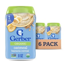 Gerber Baby Cereal Organic 2nd Foods Grain & Grow 오트밀 바나나 226.8g(8온스) (6팩), 227g, 6개