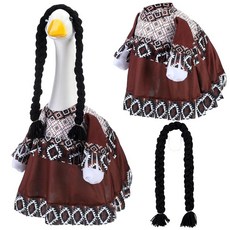 Locmeo Western Aztec 구스 의상 귀여운 현관 거위 코스튬 58.4cm(23인치) 시멘트 조각상 잔디 파티오 마당 정원 야외 휴일 장식용 238736