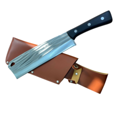 風林鐵鋪雞翅柴刀附皮套戶外露營劈柴刀加厚鍛打高碳鋼剁骨刀開路山刀, 1個