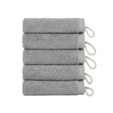 호텔 핸드 40수 코마사 어린이집 고리손수건 5장, 5개, 내추럴그레이