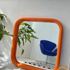 臥室洗手間不銹鋼化妝鏡子，家用裝飾鏡，客廳壁掛現代方形輕奢