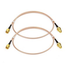 Bingfu Wi-Fi 안테나 연장 케이블 2팩 RP-SMA 수 - 암 벌크헤드 마운트 RG316 케일 15cm 6인치 라우터 보안 IP 카메라 무선 미니 PCI 익스프레스 P, 24인치 / 60cm
