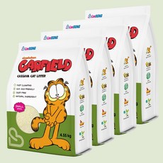 러봉 응고형 가필드 카사바 가는입자 고양이 모래 그린, 4.55kg, 4개, 무향