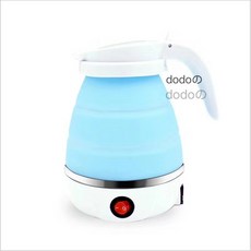dodo の 快煮壺 旅行便攜式熱水壺 304不鏽鋼加熱盤, 1個, 藍色600ml（手柄不可折疊）,兩插頭110V
