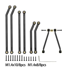 BDXRC CNC 알루미늄 하이 클리어런스 4 링크 세트 업그레이드 부품 1/24 크롤러 자동차 SCX24 Gladiator AX, 04 Black