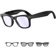 Camera Glasses AI Smart with and Bluetooth 1080p Video Outdoor Recording Sunglasses 4K HD for Men, Black