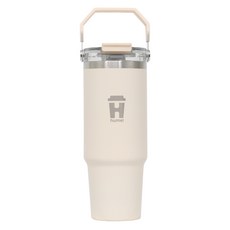 휴대용 트래블 텀블러 대용량 스테인리스 스트로우, 1개, 887ml, 베이지 1개, 887ml, 베이지