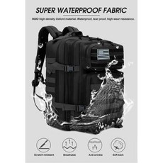 60L 육군 군사 배낭 남자 여행 대용량 방수 야외 스포츠 다기능 가방, 그레이, 1개