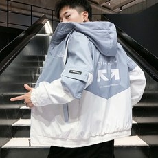 連帽外套 外套男 防風外套男 休閒外套男 韓系外套男 寬鬆外套男 黑色外套男 運動外套男 薄外套男 跑步外套