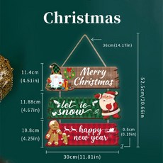 聖誕節木質掛牌 3片實木吊飾, 1個, 新款圣诞节实木挂件3片套装