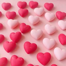 레드 핑크 통통 하트 초콜릿 발렌타인 데이 케이크 디저트 데코 장식 60개입 옵션 01