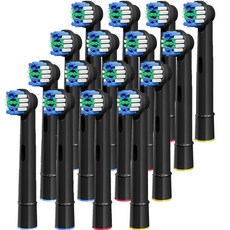 토비메모리 호환 오랄비 전동칫솔모 블랙 Black 리필모 프리시즌클린 7000/Pro 1000/9600/ 5000/3000/8000, 16개, 오랄비 블랙 리필모