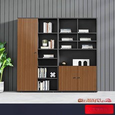 대표님책상 럭셔리 회장 사장님 데스크 고급 테이블 그레이오크 140cm + 60cm + 캐비닛, 1.6m 파일 캐비닛