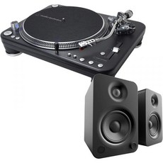 오디오 테크니카 AT-LP1240-USBXP 다이렉트 드라이브 유선 DJ 턴테이블 번들칸토 YU4 전원 무선 블루투스 스피커 포함 - 블랙 매트, 정품 오디오 테크니카 AT-LP1240-USBXP 다이