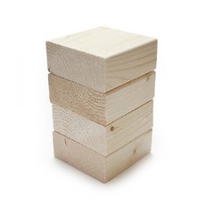 아이베란다 원목 사각 몽땅각재 작은사이즈 소품 교육 가구 다리 받침, 4개, 소나무 원목 38x89x89mm