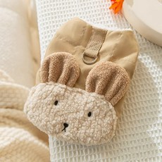 秋冬季小狗狗衣服立體小熊頭牽引絎棉絨馬甲中小型犬冬天寵物衣服WXGM, 卡其色,XXL（建議體重7.5-10公斤）, 1個