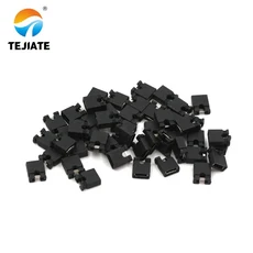 100PCS 점퍼 캡 단락 캡 간격 2.54mm 검정색 노란색 파란색 빨간색 단락 블록 핀 커넥터 캡 긴 핸들 캡, 03 Black short hat